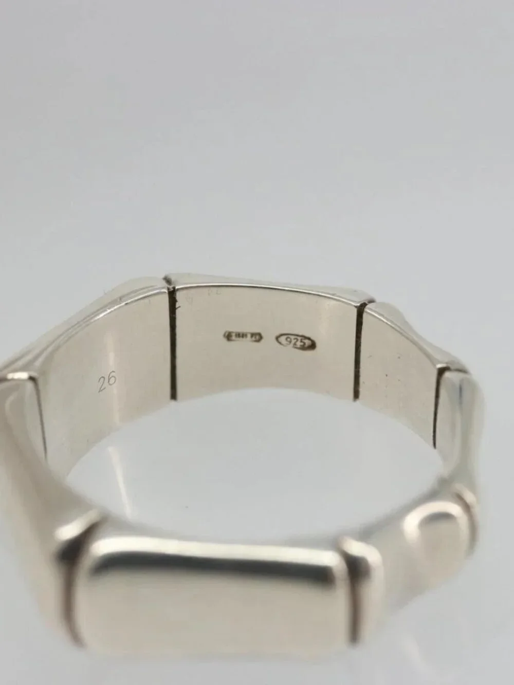 GUCCI Bamboo Ring Ag925 Silver Auth SW2377V